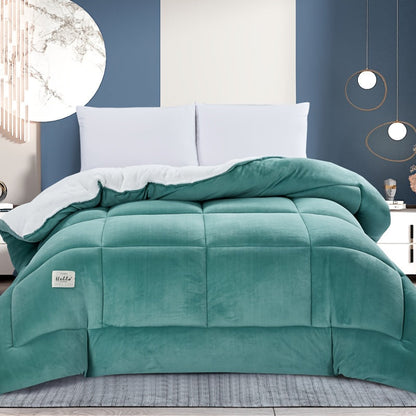 Thick Soft Comforter All Season Quilted Box Stitch Solid Color Breathable Machine Washable Bedroom Warm Autumn Winter Comforter