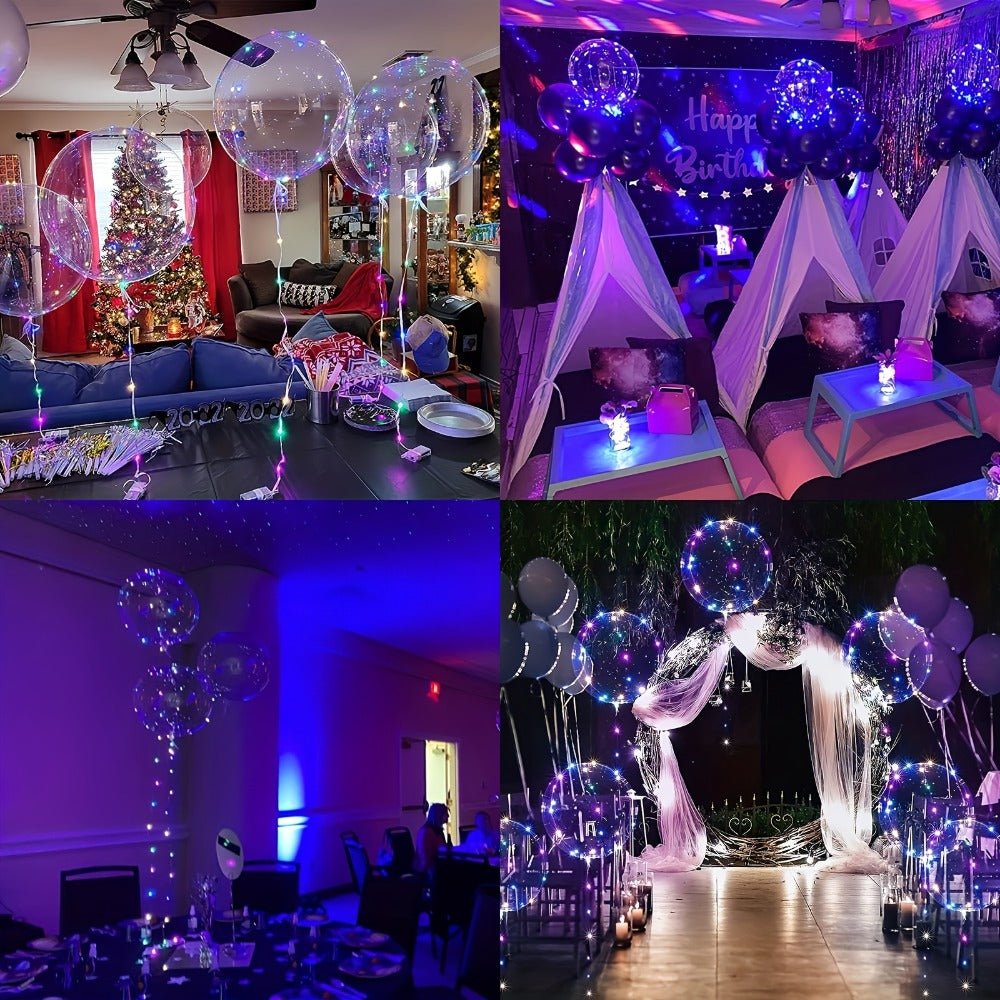 LED Light Up Bobo Balloons with LED String Lights 20pcs Party Decoration Kit – Birthday Wedding Christmas Easter Graduation Decor