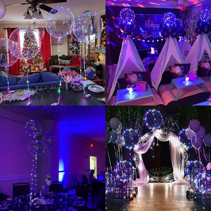 LED Light Up Bobo Balloons with LED String Lights 20pcs Party Decoration Kit – Birthday Wedding Christmas Easter Graduation Decor