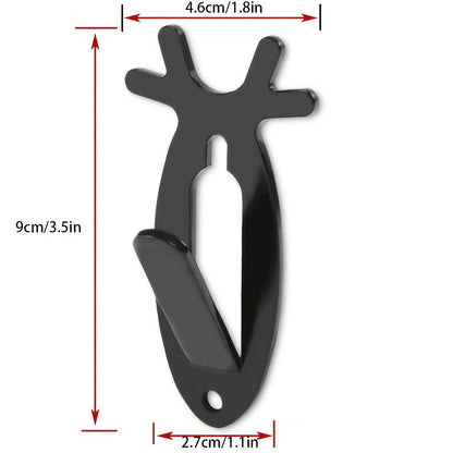 Five-Piece Deer-Head Wall Hook Set with Antler-Inspired Shape for Entryway or Bedroom Storage