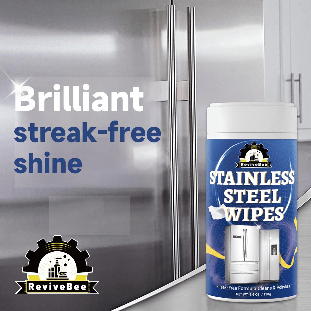 Stainless Steel Cleaning Wipes in One or Two Barrel Packs for Kitchen Appliances, Sinks, Cookware and Surfaces