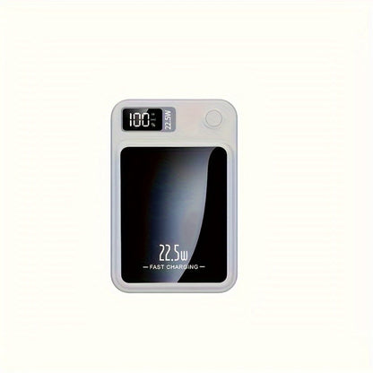 10000mAh Compact Magnetic Power Bank with 22.5W Wired Marking, Percentage Display and Four Colors