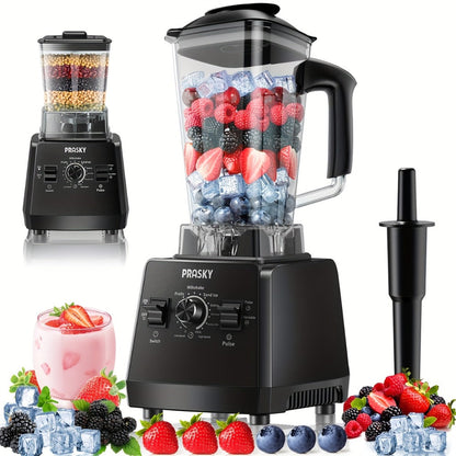 Professional Blender for Kitchen 68oz 25000RPM 2400W - Countertop Smoothie Blender with 2 Containers Stainless Steel Blade Variable Speed Pulse for Ice Frozen Fruit Juice Shakes 7 Colors