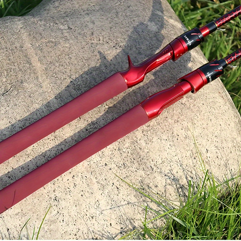 Red and Black Casting Fishing Rod with Split Grip, Reel Seat and 180cm/70.86inch Checkout Size