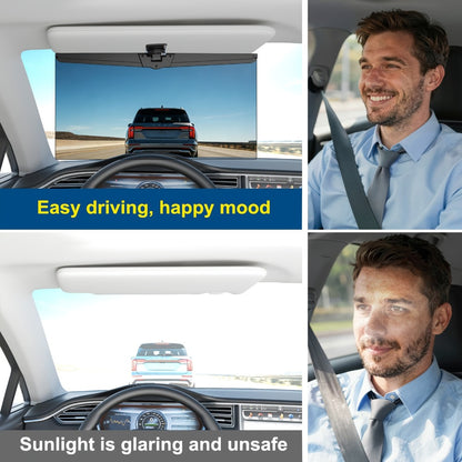 Sun Visor Extender for Car Polarized Anti-Glare UV400 Blocker Clip-On Adjustable Extension Universal Fit Windshield Sun Shade for Safe Comfortable Driving All Vehicles
