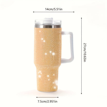 Insulated Tumbler 40oz All-Over Rhinestone Stainless Steel in Fifteen Retained Color Options