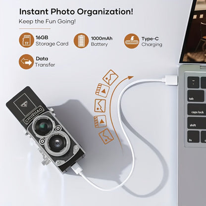 Digital Camera CHUZHAO Retro TLR-Style Model with 12MP Capture Marking, 1080P Video, Autofocus and Dual Filters