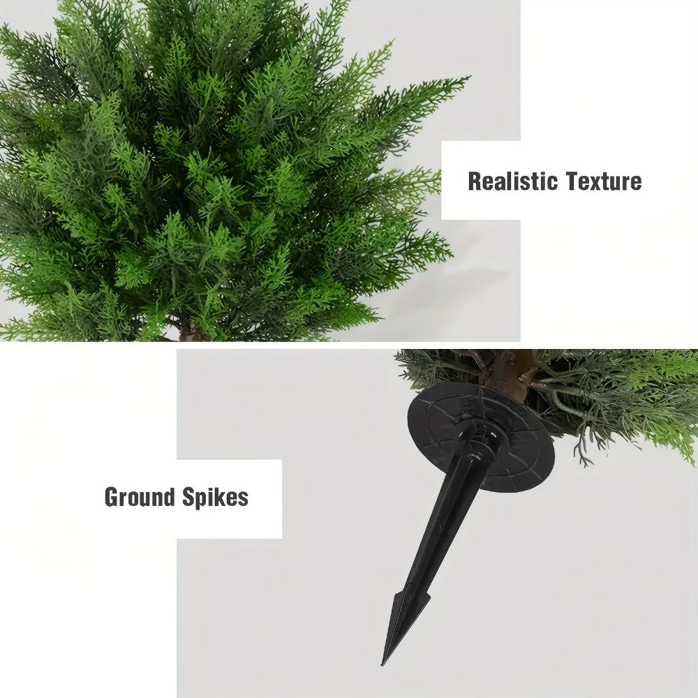 Artificial Floral Topiary Ball with Ground Spike, 22 or 23.6 Inch Height and Single or Two-Piece Style Options