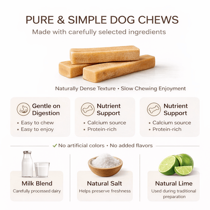 Himalayan-Style Hard Cheese Dog Chews in Small, Medium or Extra Large, Single or Four-Piece Packs