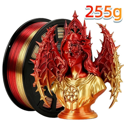 Dual Color Two-Tone PLA Filament 1.75mm 250g 9 Color Options High Precision ±0.02mm Vacuum Packed Gradient Effect Beginner Friendly Wide FDM Compatibility