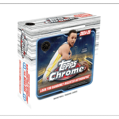 Topps Chrome Basketball Trading Cards Mega Box and One 8-Card Hobby Pack Bundle for 2024–25