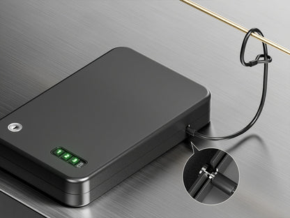 Portable Pistol Safe with Three-Digit Electronic Keypad, Backup Keys, USB-C Cable and 3.28 ft Security Cable