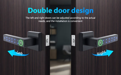 5-in-1 Smart Door Lock Handle with Fingerprint, App, Passcode, IC Card & Key - Anti-Peep, Left & Right Hand Compatible, Keyless Entry for Home, Office & Apartment, 2 IC Cards & 2 Keys Included