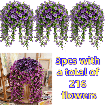 Three-Piece Artificial Rose Vine Garland with 216 Listed Flowers in Twelve Exact Color Combinations