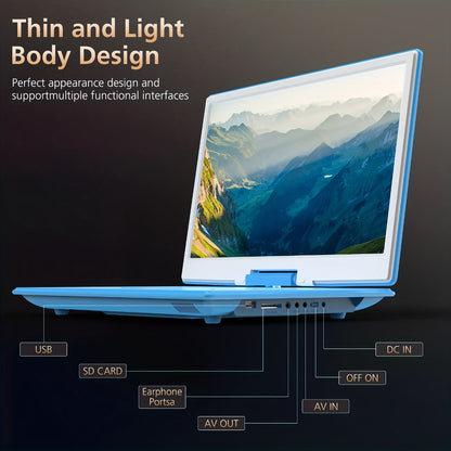 15.6-Inch Portable DVD Player with 1280 x 800 Swivel Screen, Dual Speakers, USB and SD Support