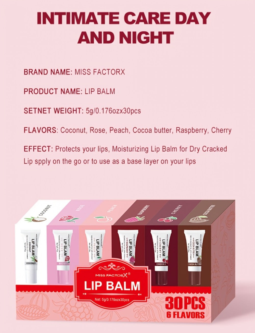 30-Piece Lip Gloss Gift Box Set — 6 Glossy Shades Moisturizing Waterproof Anti-Transfer Liquid Lipstick, High-Shine Long-Lasting Lip Color for Women, Pink Gift Box