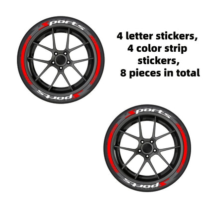 Tire Letter Stickers – Sport Racing PVC Tire Decals for Car & Motorcycle, Self-Adhesive Raised Letter Stickers, Cool Car Modification Decoration (Pack of 8)