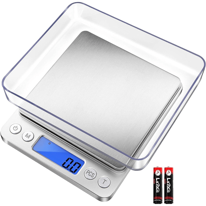 Digital Kitchen Scale Pocket Food Scale 3000g x 0.1g Accuracy, 6 Unit Modes LCD Display Tare Function