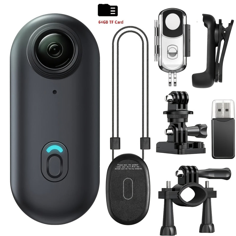 H265-Labeled Thumb Action Camera with 1080P or 4K Options, Magnetic Mount and Three Accessory Bundles