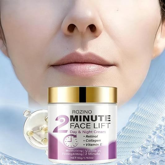 Face Lift Firming Cream with Retinol Collagen Hyaluronic Acid Turmeric Vitamin C E Protein Anti-Aging Moisturizer Day Night All Skin Types Alcohol Free 50g