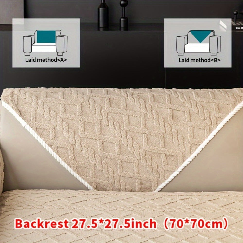 Sofa Cover Plush-Texture Modular Panels for Single to 4 Seats, Backrest, Armrest or Throw Pillow