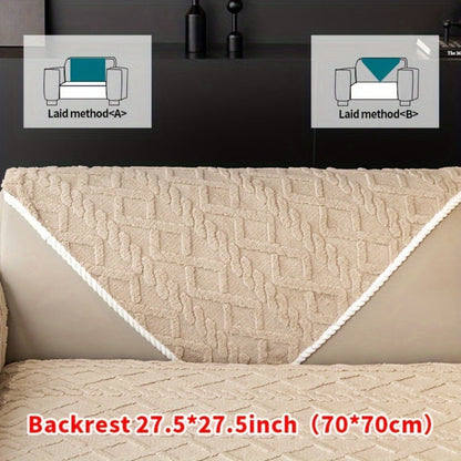 Sofa Cover Plush-Texture Modular Panels for Single to 4 Seats, Backrest, Armrest or Throw Pillow