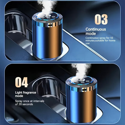 Car Aroma Diffuser - Smart In-Car Essential Oil Diffuser with Ambient RGB Light & Starlight Projection, Auto On/Off, Long-Lasting Natural Fragrance for Car, Home & Office (Gardenia or Cologne Scent)