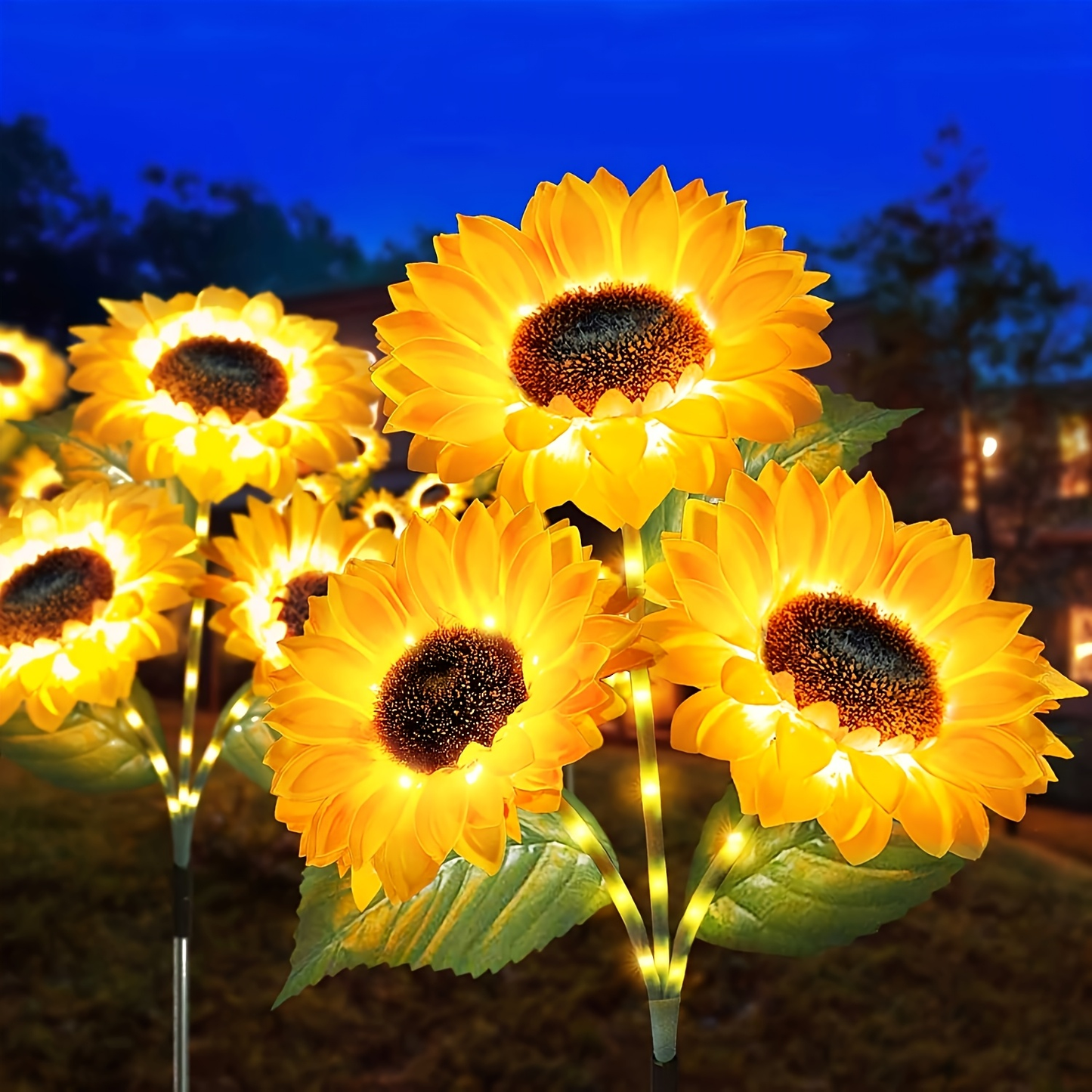 Solar Garden Lights Sunflower Stakes with IP65 Rating and 1- or 2-Piece Pack Options for Path Decor