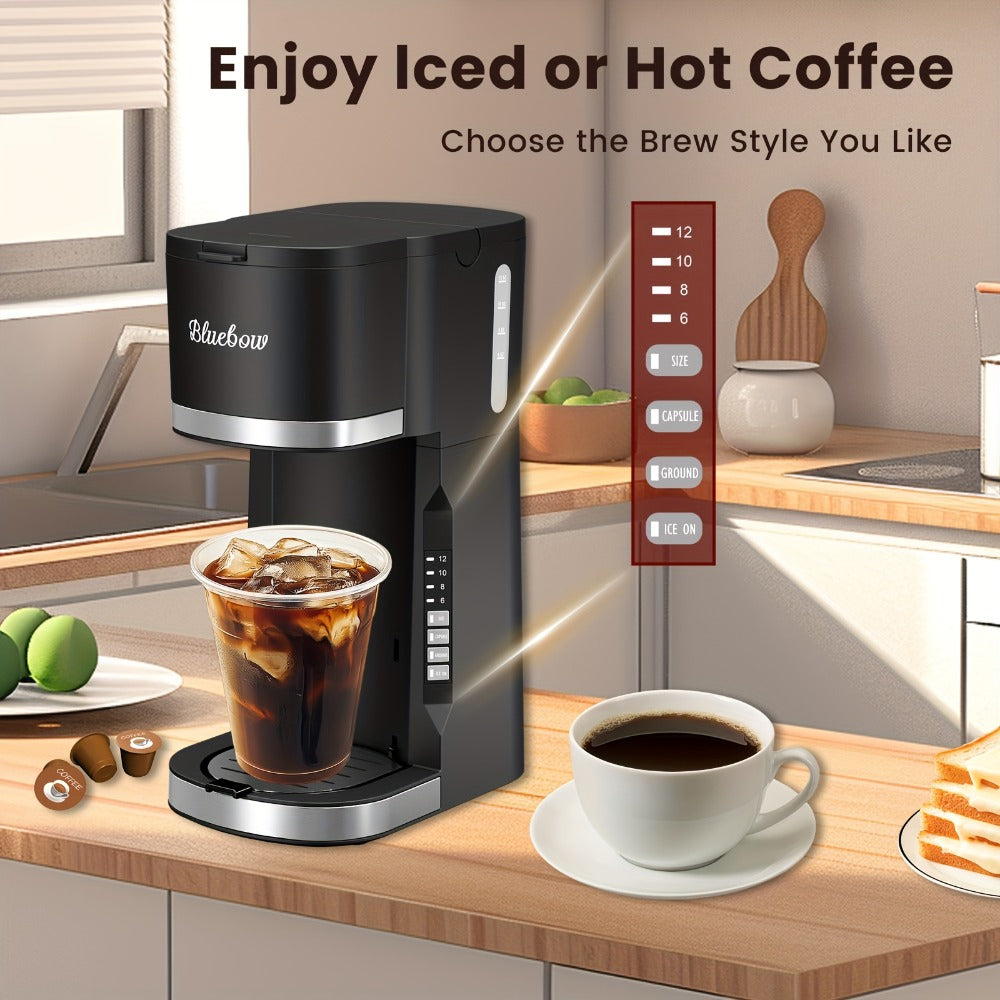 Black Single-Serve Coffee Brewer with CM6080 or CM6070 Model Options and Removable Cup Platform