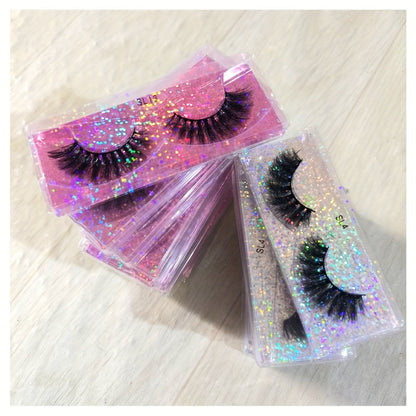 DD Curl False Eyelashes Multipack with 20 Pairs across Five Mixed Styles in Glitter-Top Round Cases