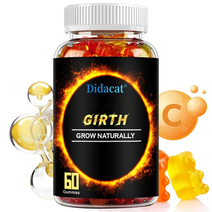 GIRTH Men's Performance Gummies with Ashwagandha — Premium Formula for Male Energy Stamina Strength & Stress Relief Natural Vitality Support Supplement for Men | 60 Gummies