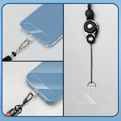 Transparent Phone Lanyard Patches, 30-Piece TPU Adhesive Tether Tab Set with Metal Rings for Full-Cover Phone Cases