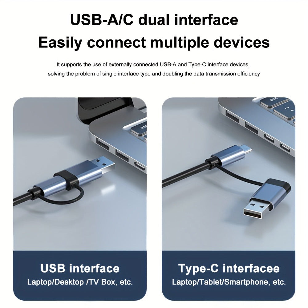 USB-C Hub Multiport Adapter with Audio Output, USB 3.0, USB 2.0, SD & TF Card Reader – Multi-Port Docking Station Splitter for MacBook Pro, Laptop, PC, Plug & Play
