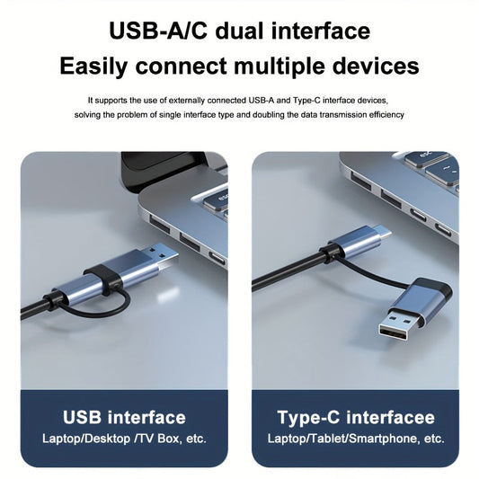 USB-C Hub Multiport Adapter with Audio Output, USB 3.0, USB 2.0, SD & TF Card Reader – Multi-Port Docking Station Splitter for MacBook Pro, Laptop, PC, Plug & Play