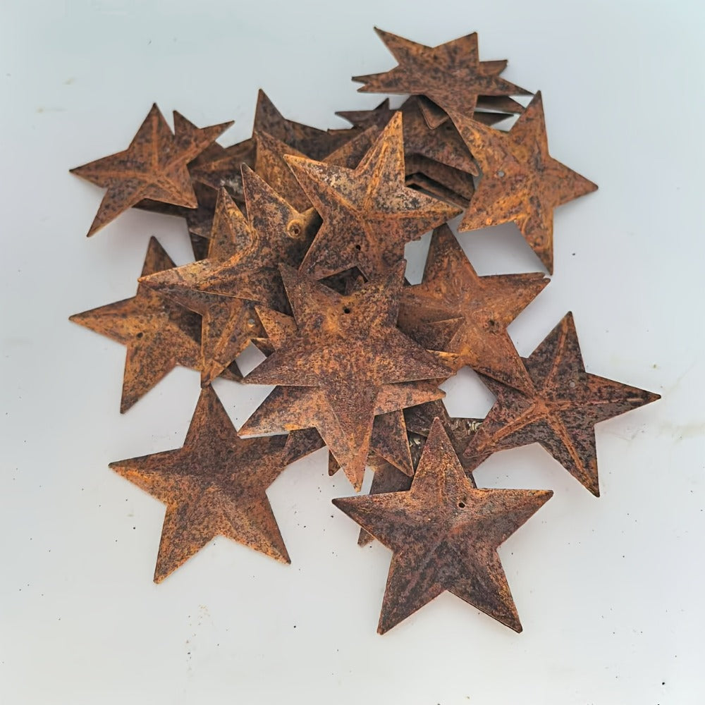 62-Piece Rustic Christmas Bell and Star Craft Set with Heart Shapes and Two 10 m Rope Rolls
