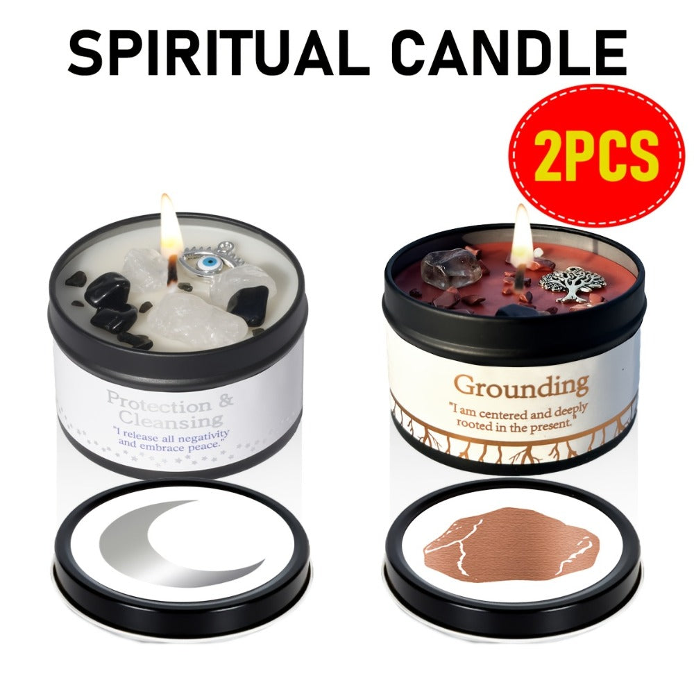 3oz Decorative Tin Candle or Two-Piece Crystal and Guidance Card Set with Multiple Label Pairings