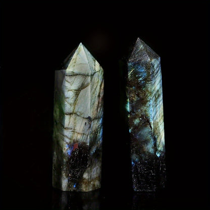 Natural Rainbow Fluorite Crystal Tower Set 7PCS – Hand-Polished Hexagonal Gemstone Obelisks 2.2 Inch, Crystal Points for Home Decor, Meditation, Reiki & Holiday Gift, Eco-Crafted Mineral Collection