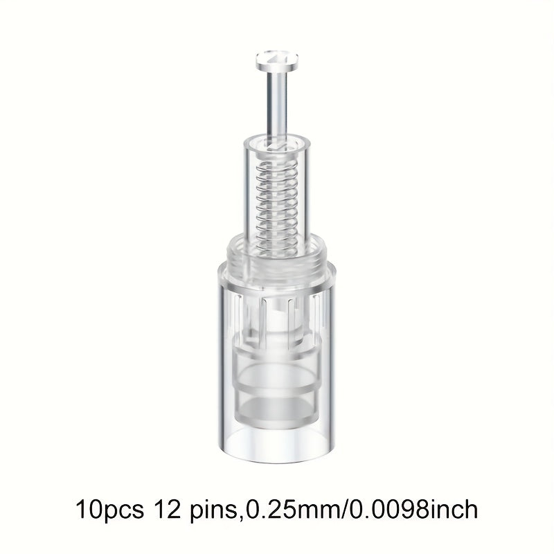 Microneedling Cartridges 10pcs Replacement Needle Tips for Derma Pen — 12 Pin 36 Pin R-Nano 0.25mm Screw-Lock, Compatible with L1 L3 L6 L8 S8 Microneedle Pen, Sterile Single-Use