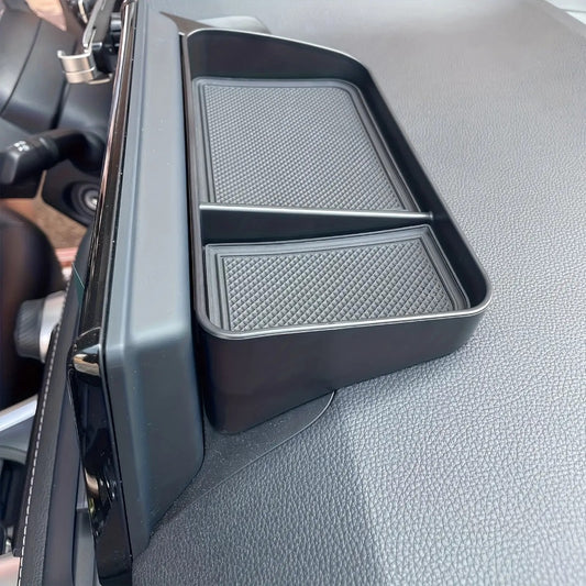 Car Dashboard Non-Slip Tray Organizer - Rubber Base Open Front Holder for Phone Keys Coins Cards, Universal Anti-Slip Car Dash Storage Tray