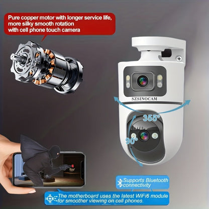 Security Camera 4K Dual-Lens Model with 2160P Video, Dual-Band WiFi, Color Night Vision and Tamper Detection