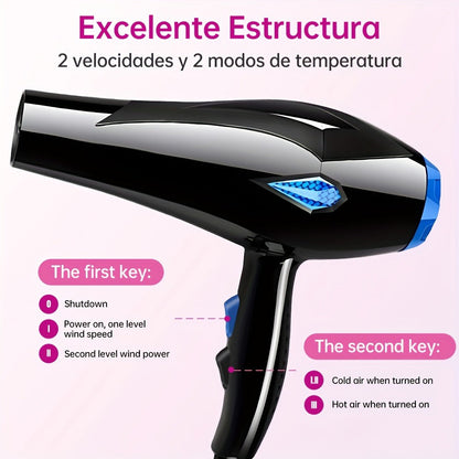 Brushless Motor Hair Dryer Set with Accessories - Professional Blow Dryer Kit Concentrator Nozzle Comb Clips 2 Modes 3 Speeds Ionic Anti-Frizz Home Salon Travel Black White Blue Green