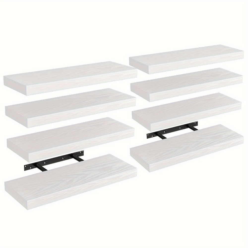 15.8-Inch Floating Wall Shelf Set with Concealed-Style Brackets, Five Finishes and 4- or 8-Piece Options