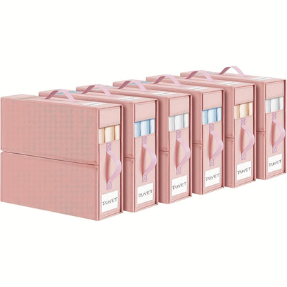 Foldable Sheet and Bedding Storage Organizer Box in Pink for Closets, Wardrobes or Under-Bed Use