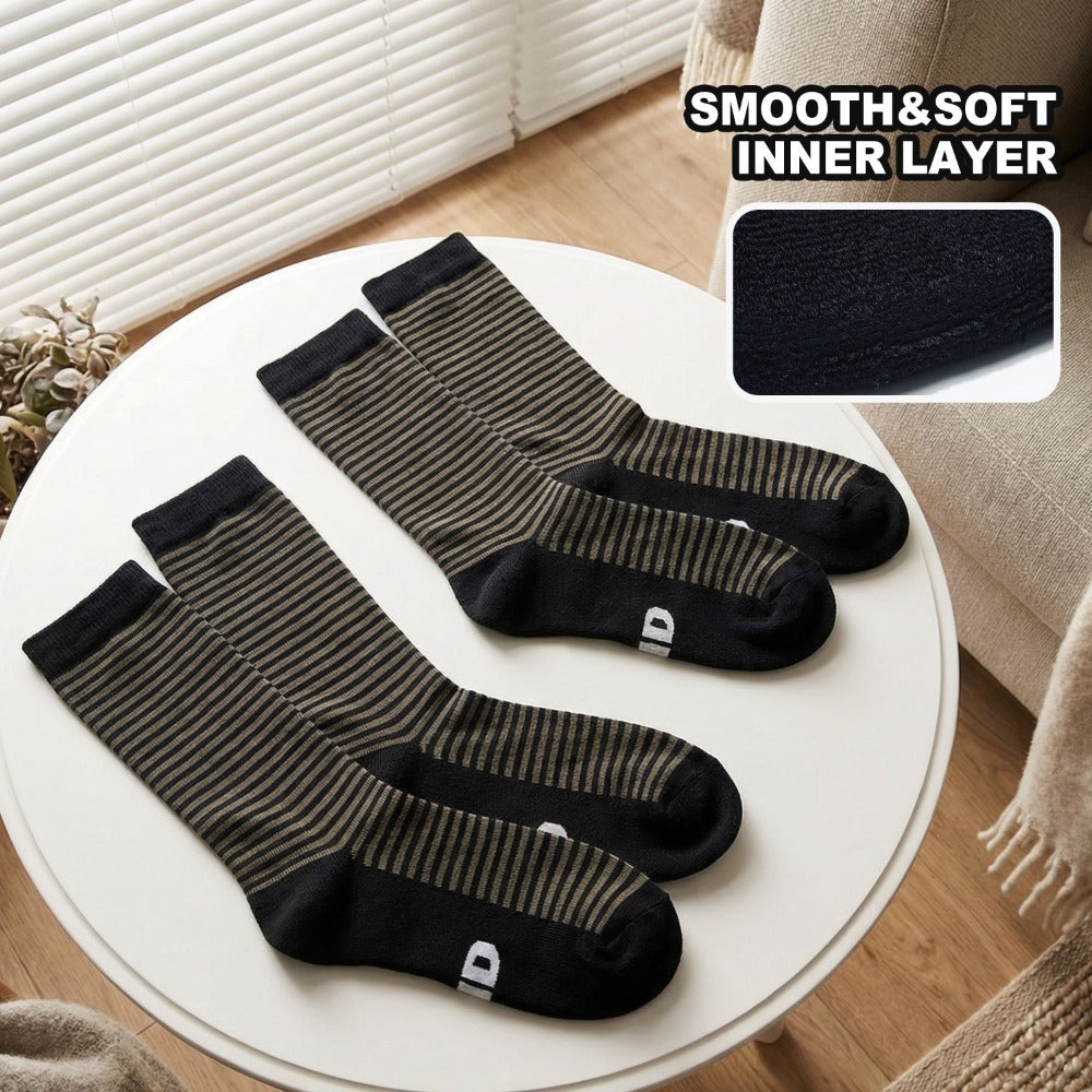 Four-Pair Extra-Wide Crew Sock Set in Mixed Colors with Non-Binding Cuffs and L or XL Size Options