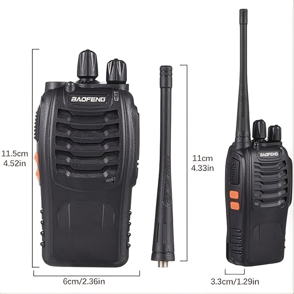 Baofeng UHF Walkie Talkies 16CH 5W – 2/4/6/8/10/12 Pack Two-Way Radios, USB Rechargeable 1500mAh Battery, LCD Display, Hi-Fi Sound, for Outdoor Sports, Hiking, Camping & Emergency Communication