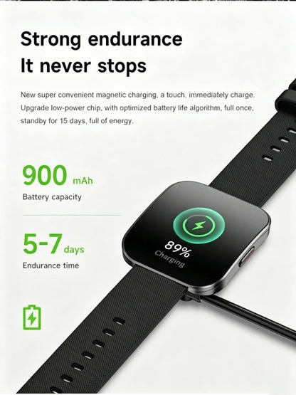 Curved Screen Smartwatch 1.85 Inch Full Touch Calling Messaging Music Camera Control Fitness Tracker Heart Rate Sleep Multiple Sport Modes Android iPhone Compatible Women Men Outdoor Lighting Version Black Pink