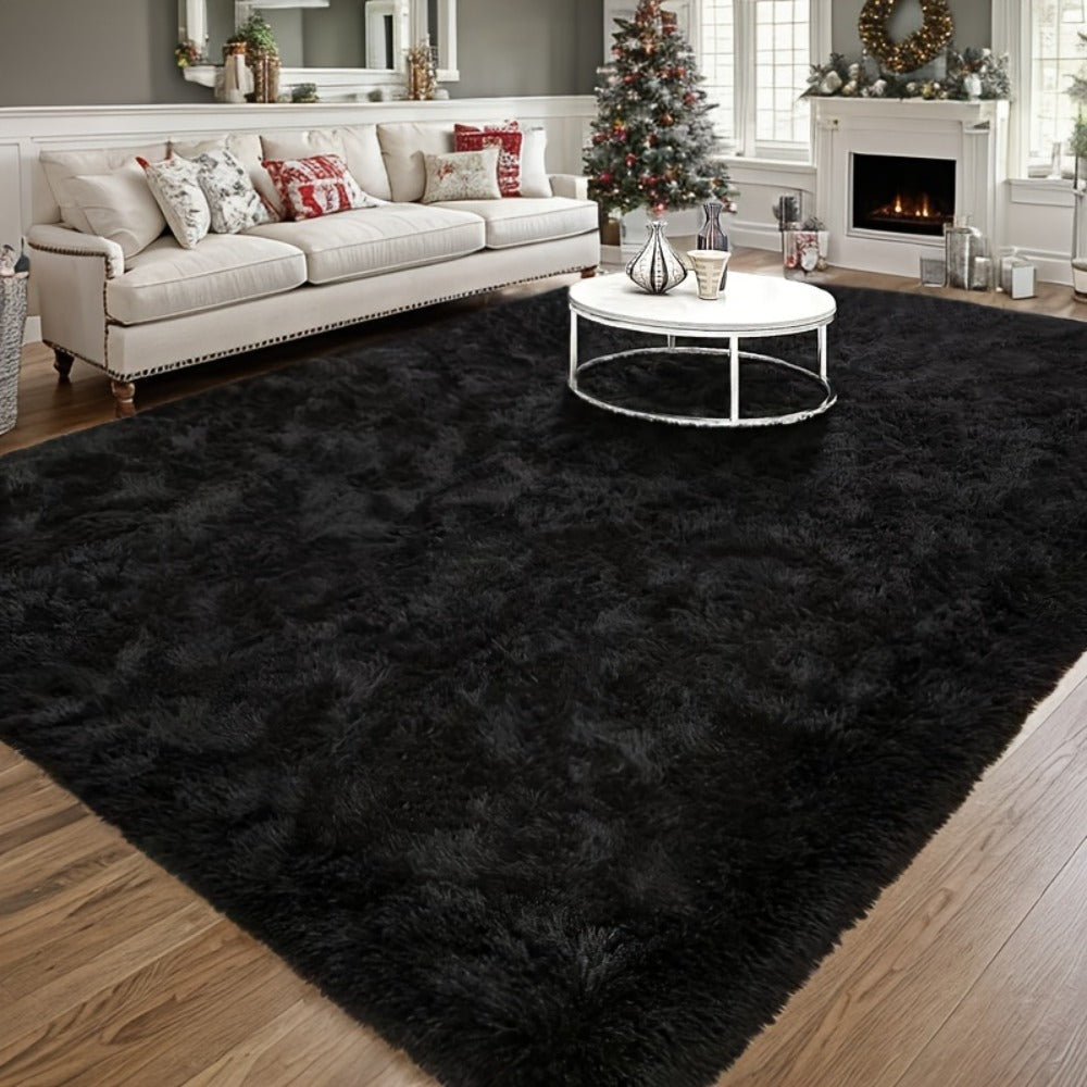 Gradient and Solid-Color Plush Shag Area Rug in 4 x 6, 5 x 8 or 6 x 9-Foot Checkout Options