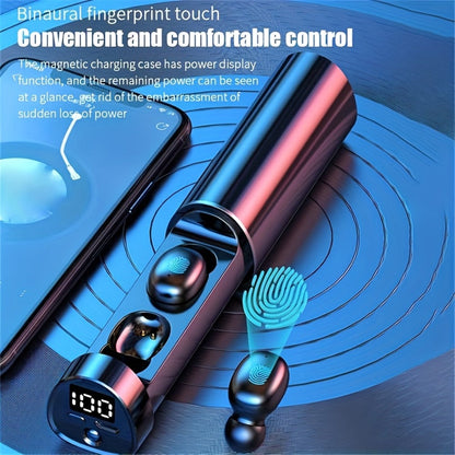 True Wireless Earbuds with Torchlight Charging Case, Touch Controls, Built-In Microphone and USB Charging