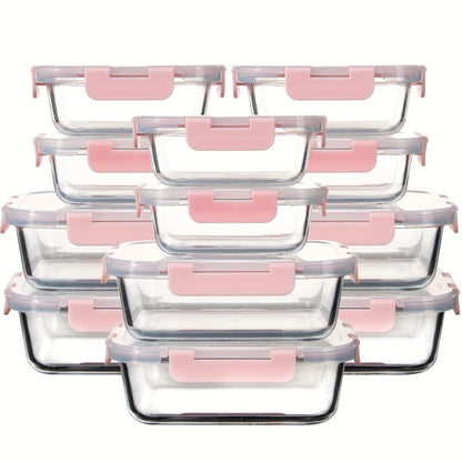 Glass Food Storage Containers with Airtight Lids - Borosilicate Glass Meal Prep Containers Set, Microwave Dishwasher Freezer Safe, BPA Free, Leak Proof Lunch Containers for Kitchen