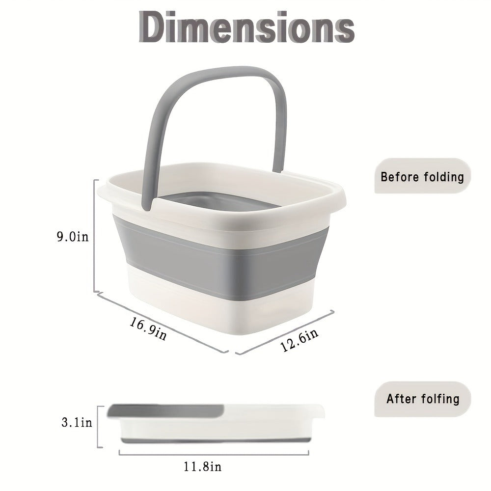 Collapsible Foot Soak Basin with Carry Handle in Protected Folding Green or Folding Pink Styles